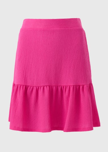 Pink Tiered Mini Skirt