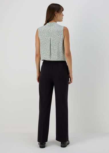 Et Vous Black Wide Long Leg Trousers