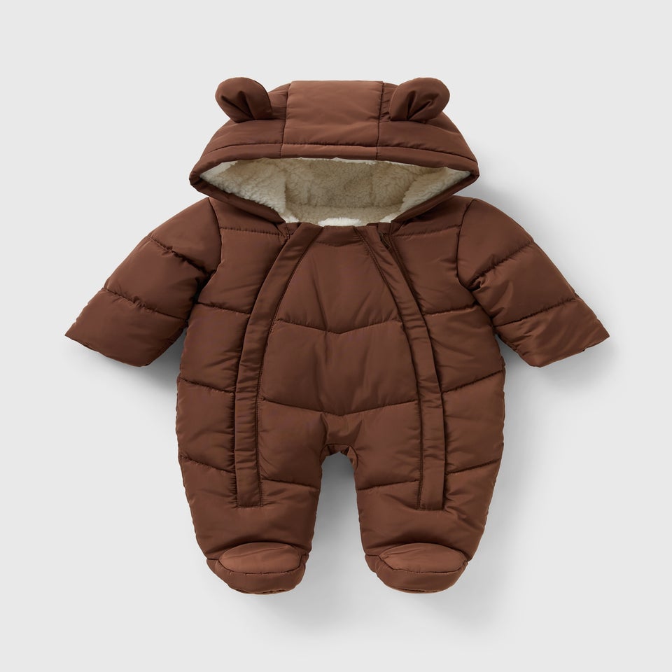 Baby Brown Padded Snowsuit (Newborn-23mths)