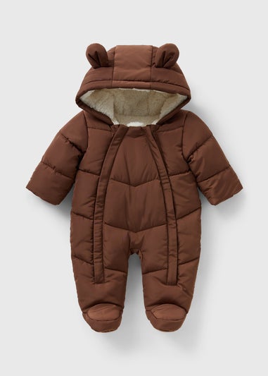 Baby Brown Padded Snowsuit (Newborn-23mths)