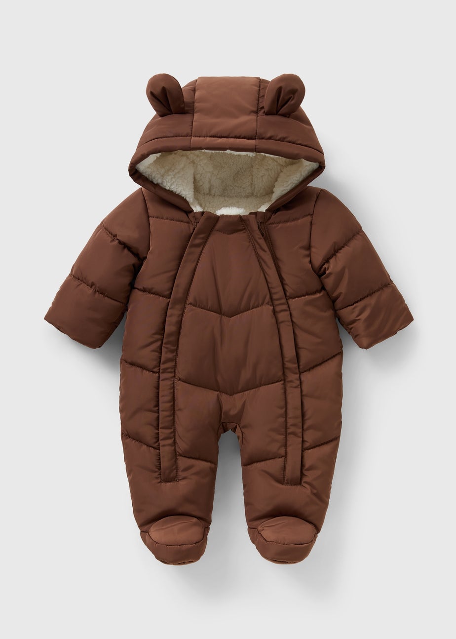 Baby Brown Padded Snowsuit (Newborn-23mths)