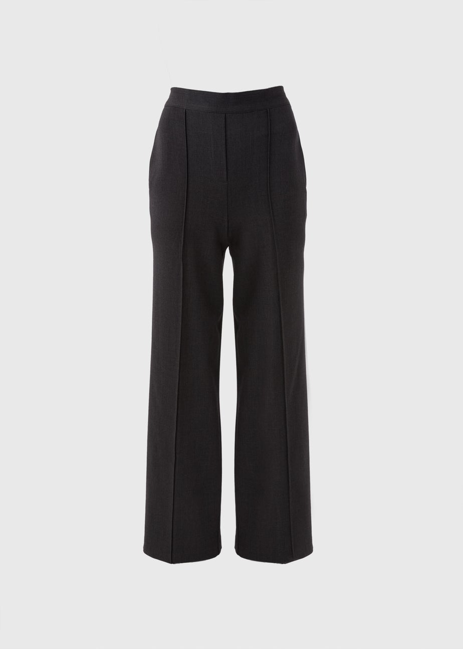 Et Vous Grey Petite Wide Leg Trousers