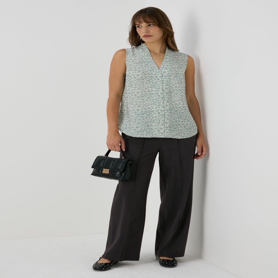 Et Vous Grey Wide Long Leg Trousers