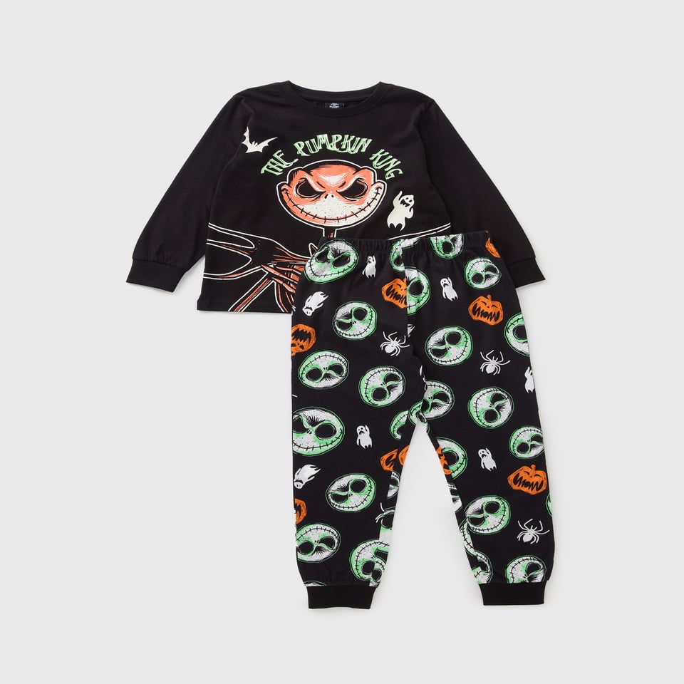 Nightmare Before Christmas Boys Black Jack Skellington Pyjama Set (4-13ys)