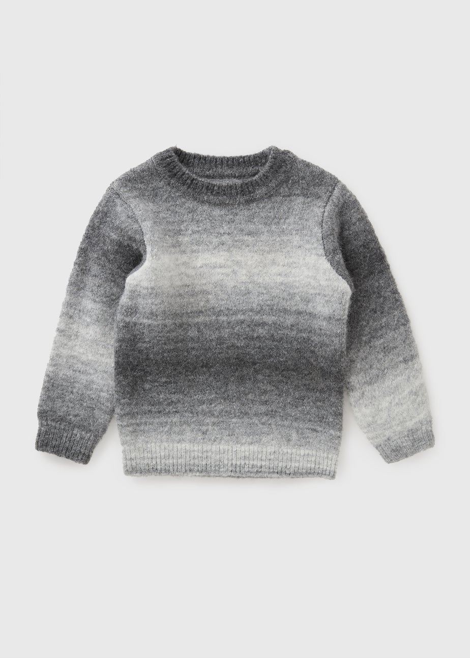 Boys Grey Ombre Knit Jumper (1-7yrs)