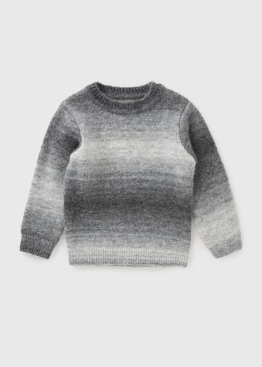 Boys Grey Ombre Knit Jumper (1-7yrs)