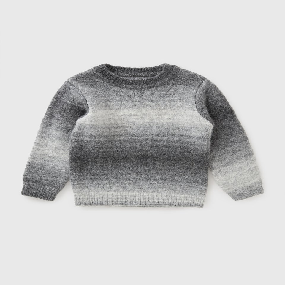 Boys Grey Ombre Knit Jumper (1-7yrs)