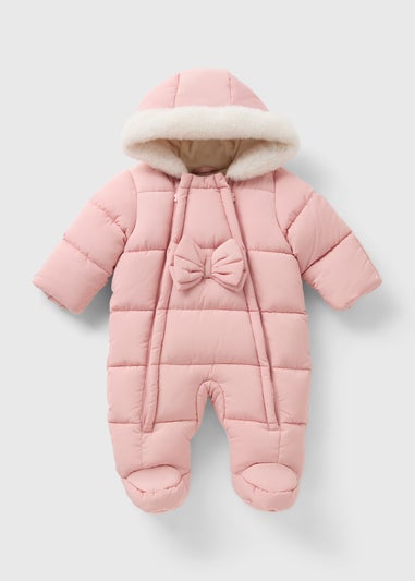Baby Pink Bow Snowsuit (Newborn-23mths)