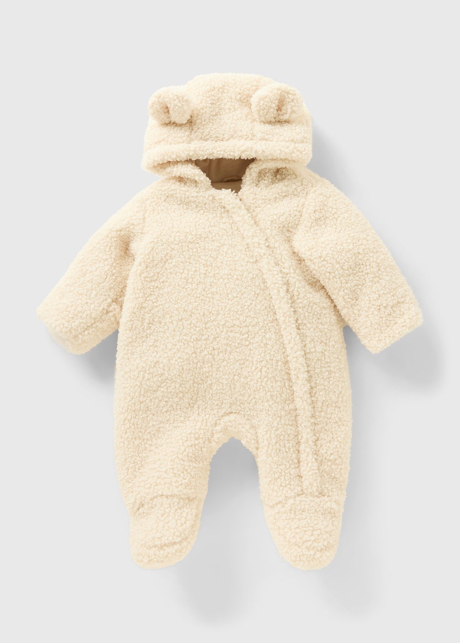 Baby Cream Borg Snowsuit (Newborn-23mths)