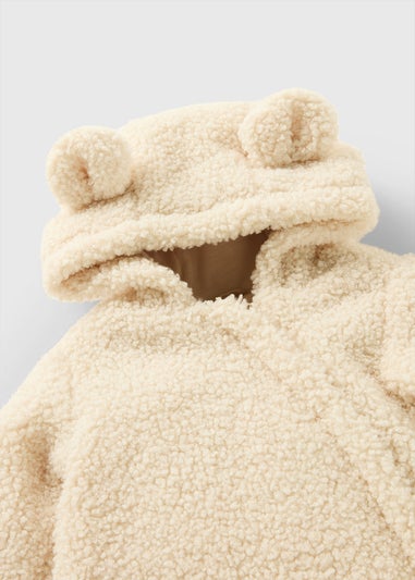 Baby Cream Borg Snowsuit (Newborn-23mths)