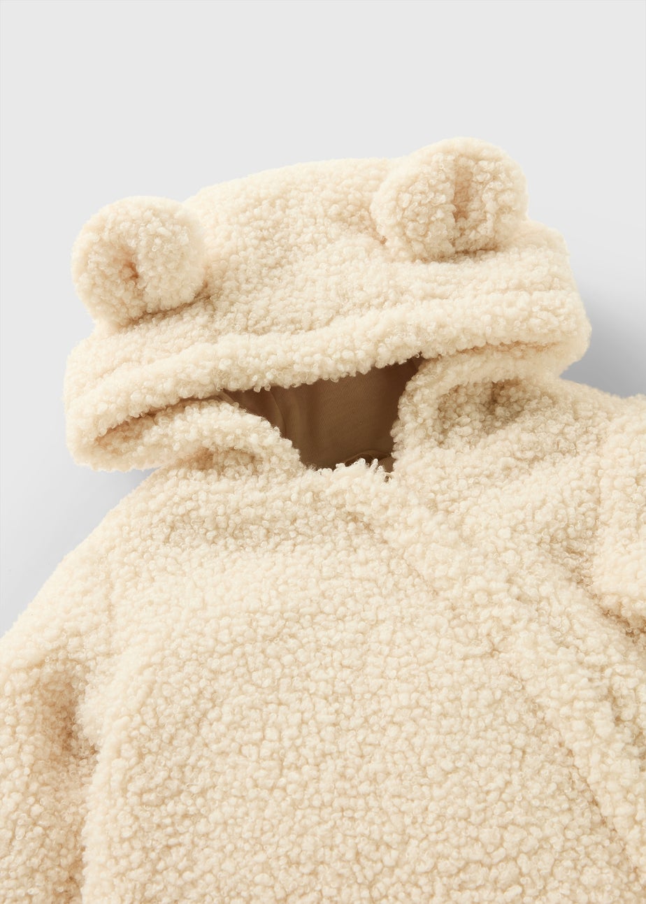 Baby Cream Borg Snowsuit (Newborn-23mths)