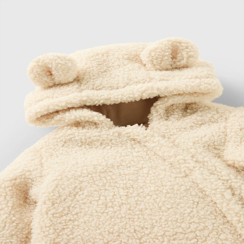 Baby Cream Borg Snowsuit (Newborn-23mths)