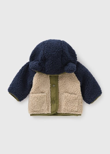 Baby Multicolour Colourblock Borg Jacket (Newborn-23mths)