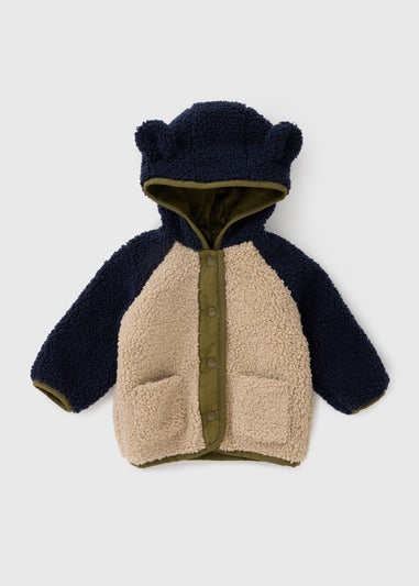 Baby Multicolour Colourblock Borg Jacket (Newborn-23mths)