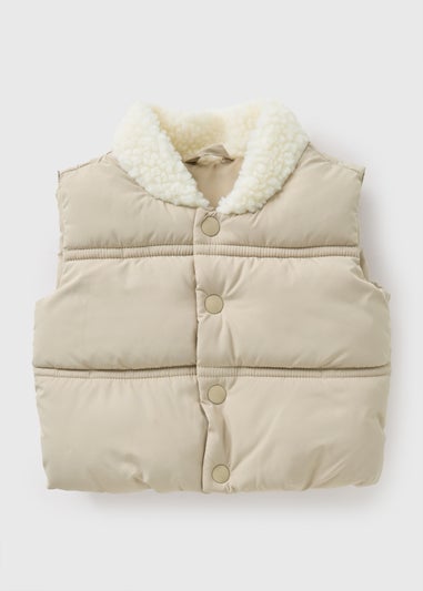 Baby Taupe Padded Gilet (Newborn-23mths)