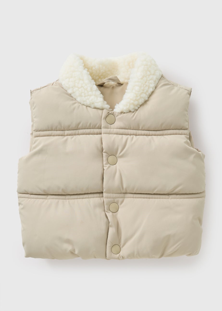 Baby Taupe Padded Gilet (Newborn-23mths)