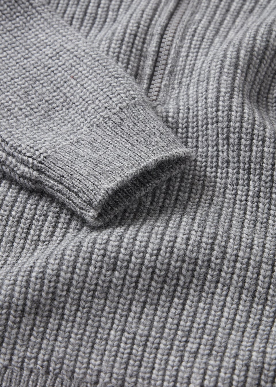 Boys Grey Knitted Zip Polo Jumper (1-7yrs)