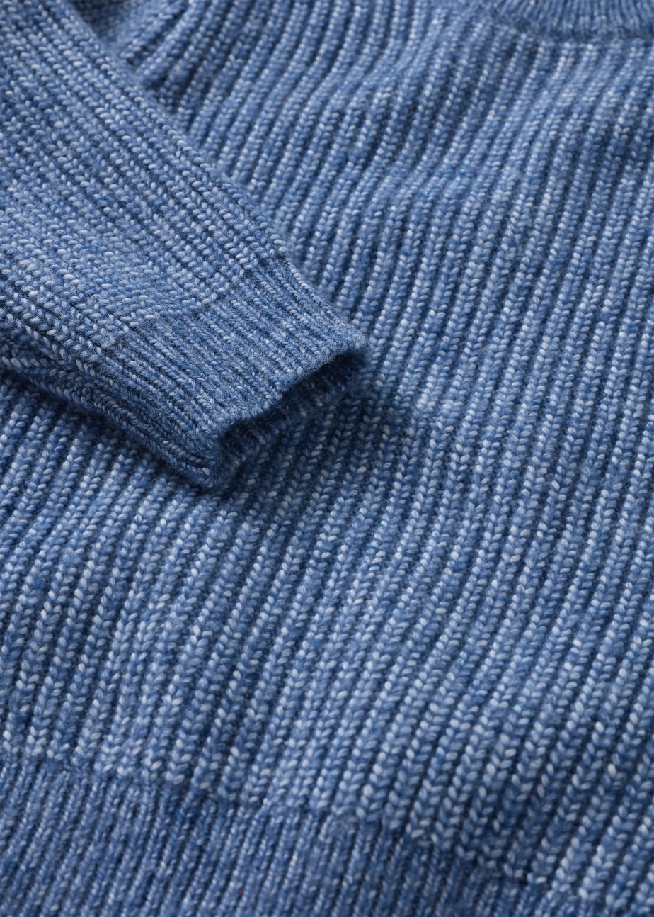 Boys Blue Knit Fisherman Jumper (1-7yrs)