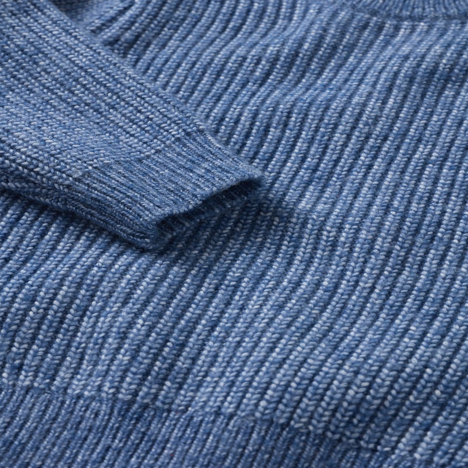 Boys Blue Knit Fisherman Jumper (1-7yrs)