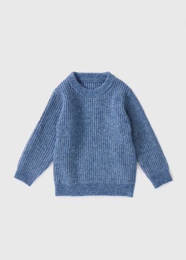 Boys Blue Knit Fisherman Jumper (1-7yrs)