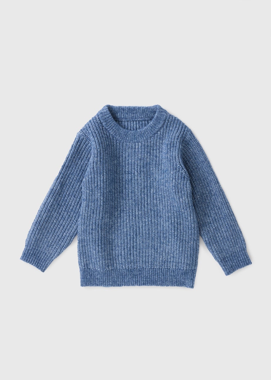 Boys Blue Knit Fisherman Jumper (1-7yrs)