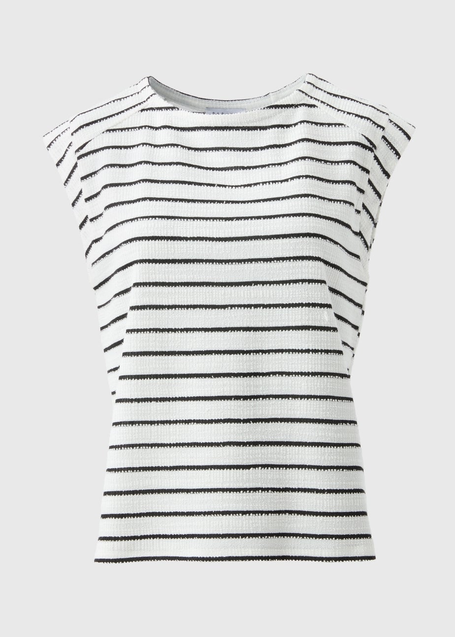 Monochrome Stripe Co Ord Towelling Top