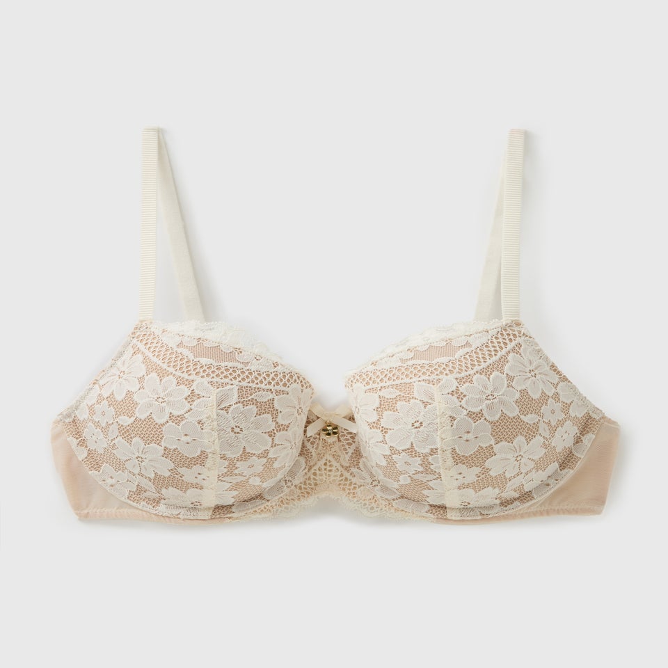 Beige Lace Co Ord Bra