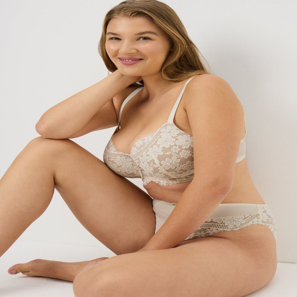 Beige Lace Co Ord Bra