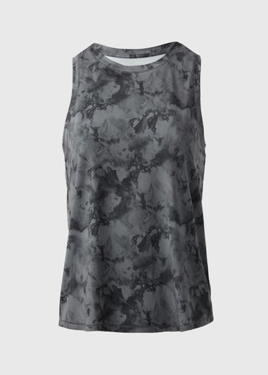Souluxe Grey Smoke Print High Neck Vest Top