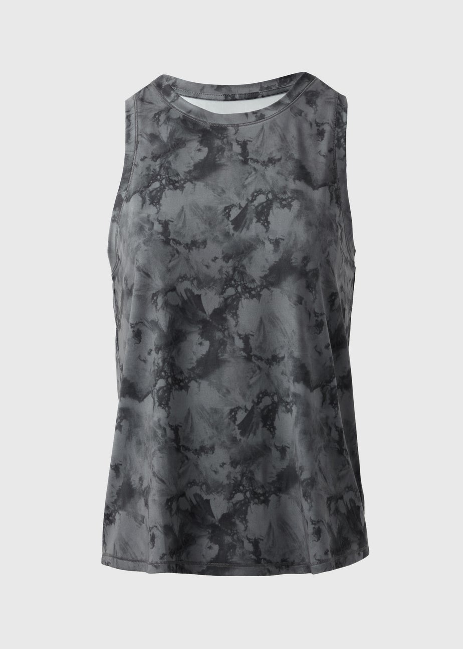 Souluxe Grey Smoke Print High Neck Vest Top