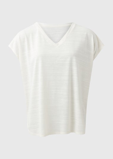 Souluxe Cream V-Neck T-Shirt