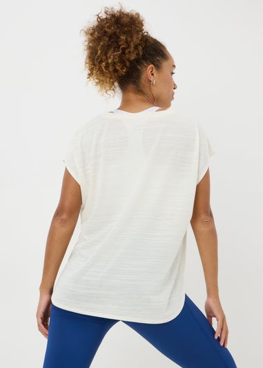 Souluxe Cream V-Neck T-Shirt