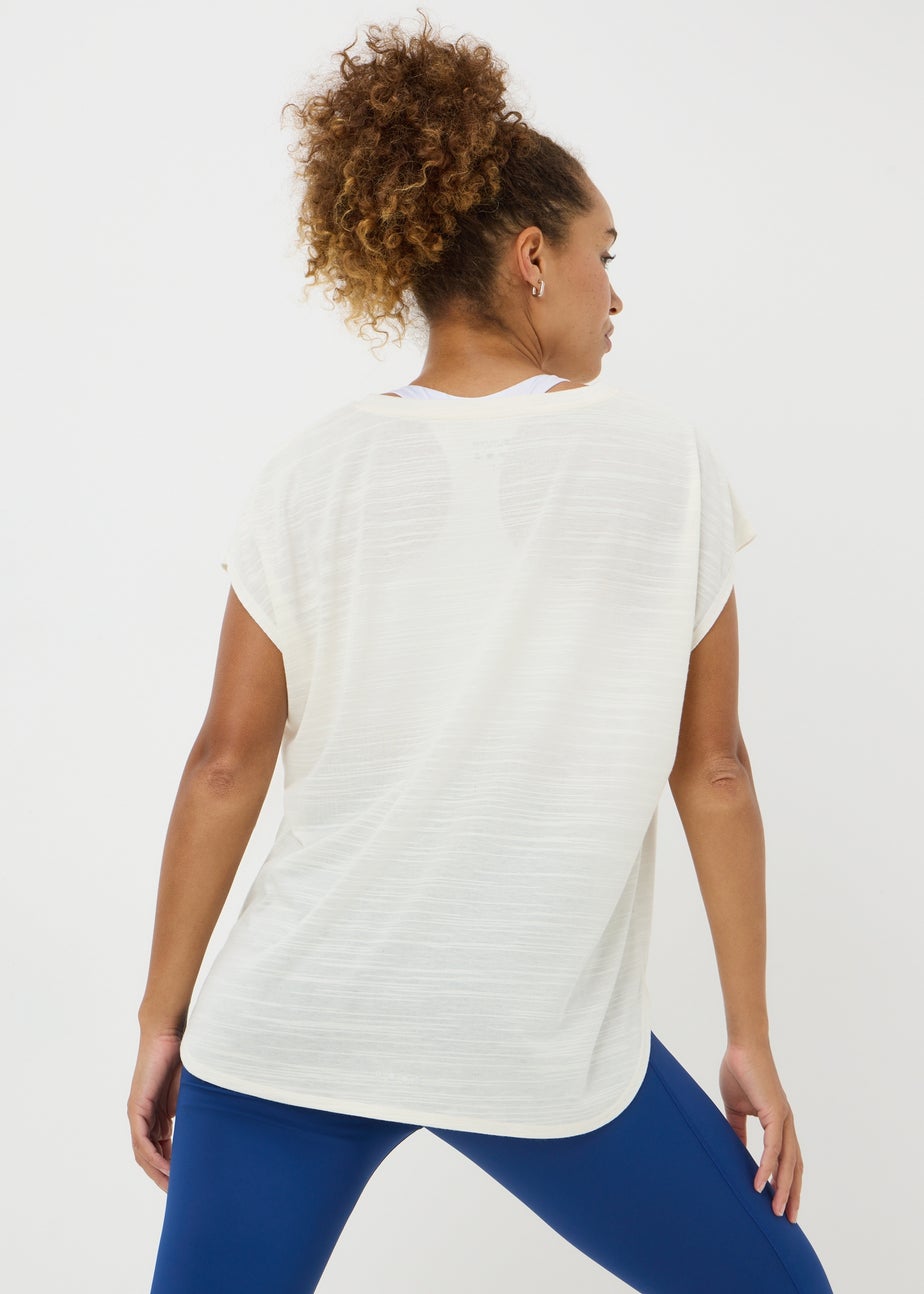 Souluxe Cream V-Neck T-Shirt