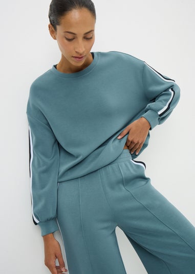 Blue Side Stripe Sweatshirt