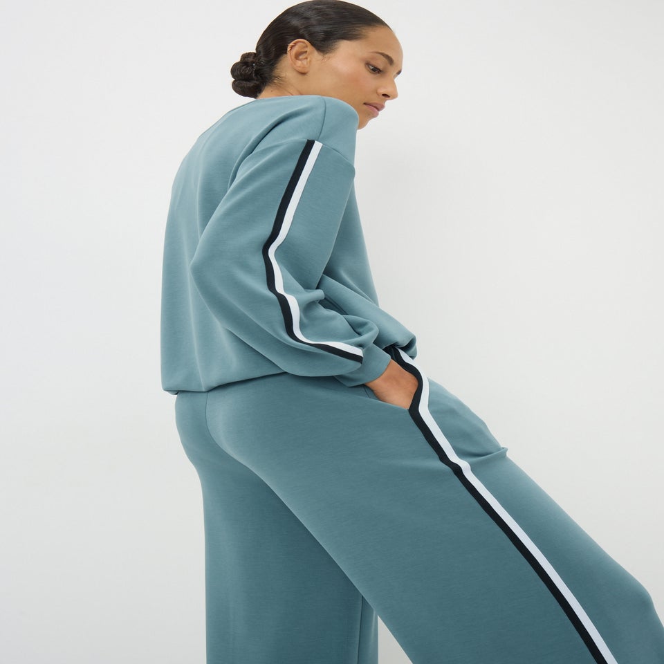 Blue Side Stripe Sweatshirt