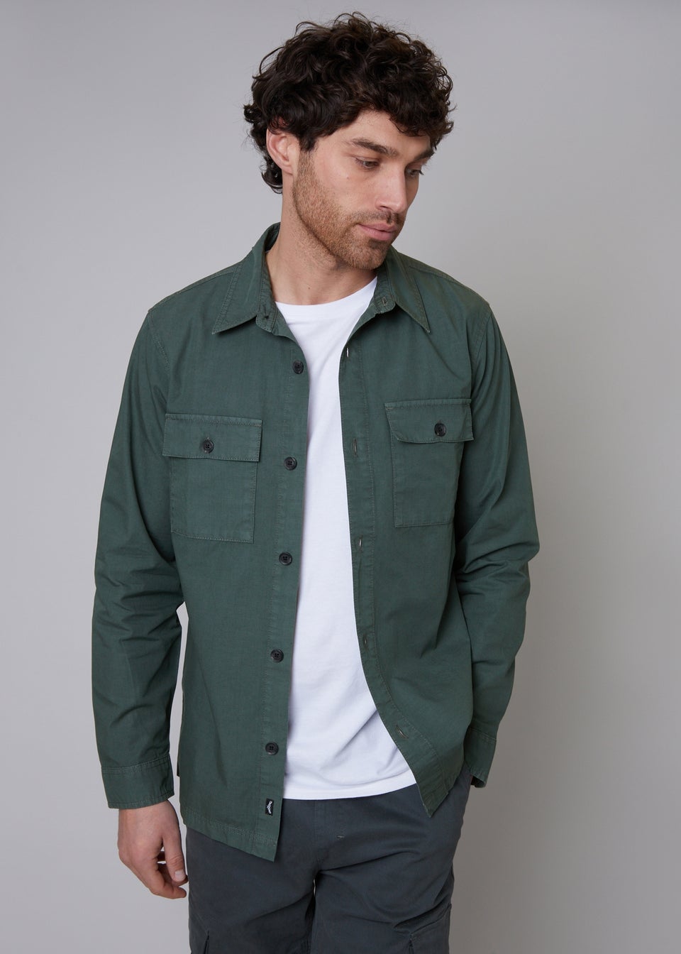 Threadbare Dark Grey Lightweight Cotton Shacket