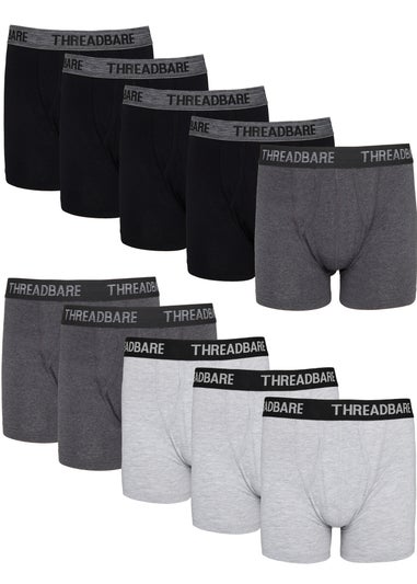 Threadbare Black 10 Pack A-Front Trunks