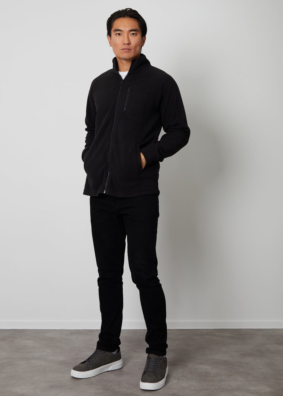 Threadbare Black Zip Up Microfleece Jacket