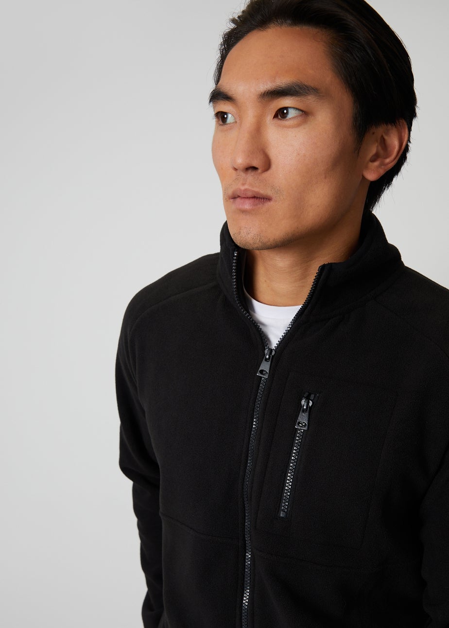 Threadbare Black Zip Up Microfleece Jacket