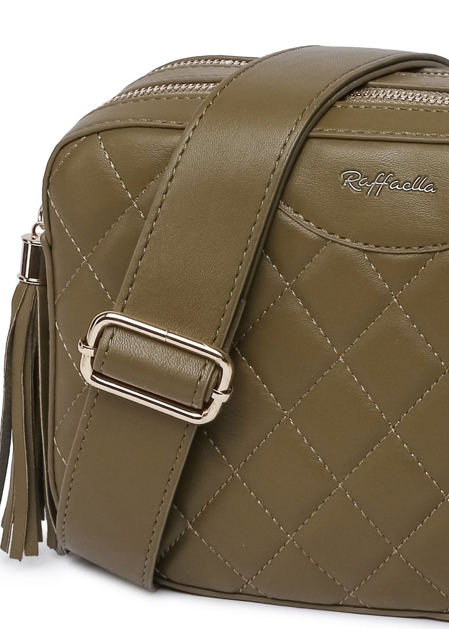 Raffaella Khaki Quilted Cross Body Camera Bag