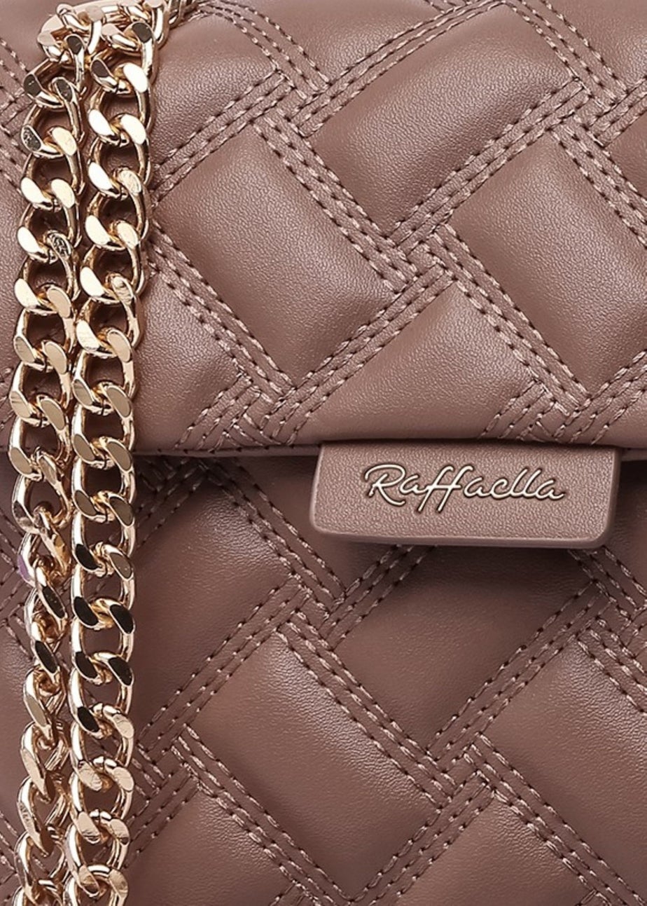 Raffaella Taupe Quilted Chain Shoulder Bag