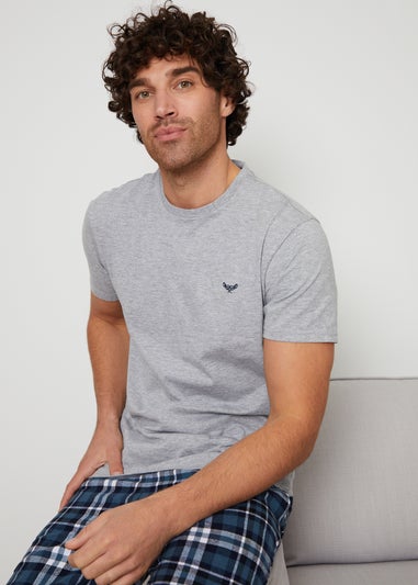 Threadbare Light Grey Cotton Blend Pyjama Set