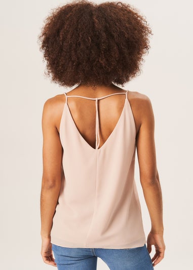 Gini London Beige Plain Strappy Cami Top