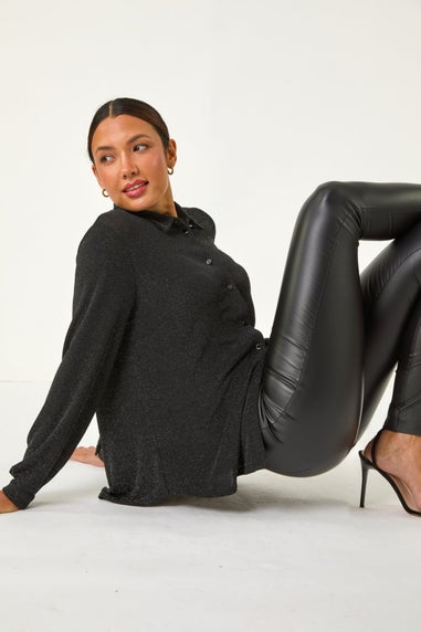 Roman Silver Shimmer Glitter Blouse