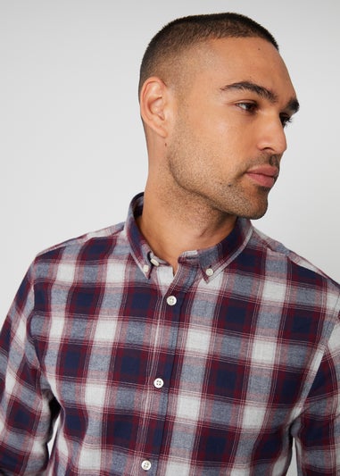 Threadbare Black Flannel Long Sleeve Check Shirts 2-Pack