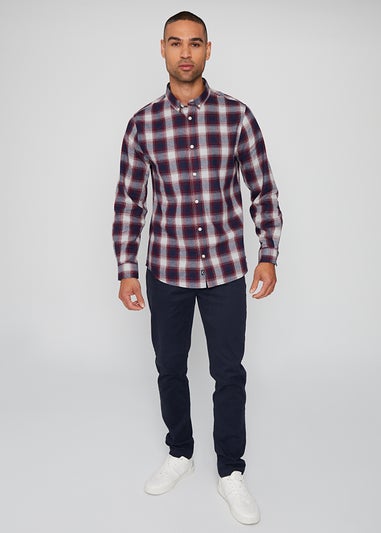 Threadbare Black Flannel Long Sleeve Check Shirts 2-Pack
