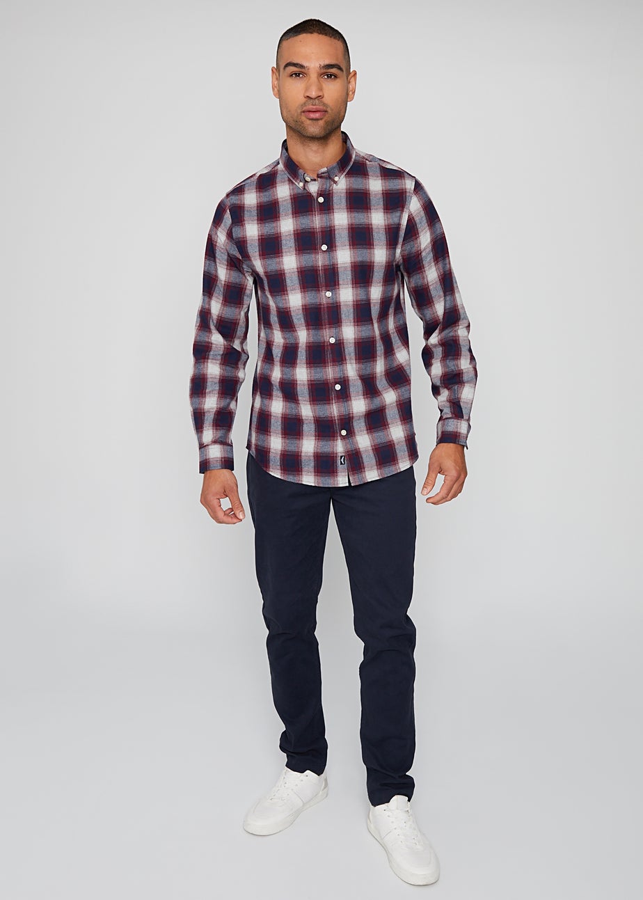 Threadbare Black Flannel Long Sleeve Check Shirts 2-Pack