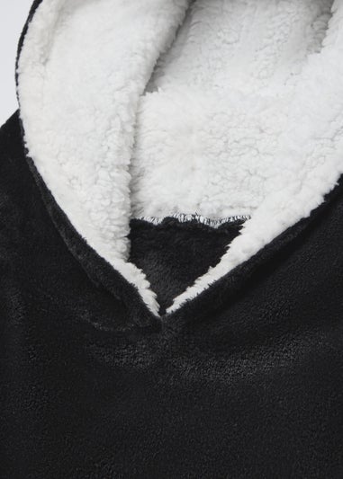 Yellowstone Black Dutton Ranch Logo Blanket Hoodie