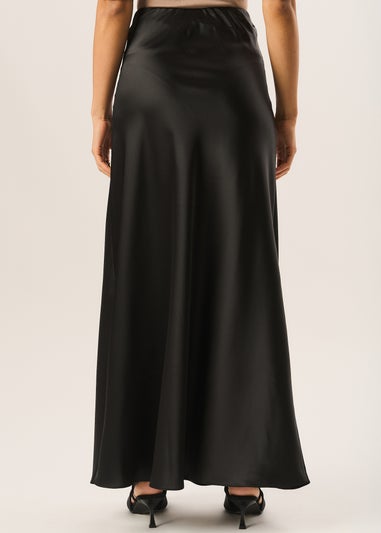 Gini London Black Bias Maxi Skirt