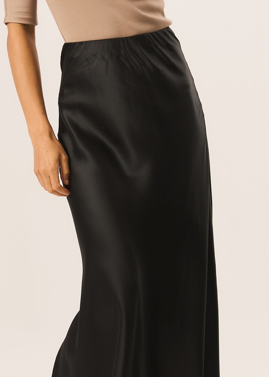 Gini London Black Bias Maxi Skirt